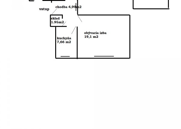 veľký 2-izbový byt na predaj v centre 55m2